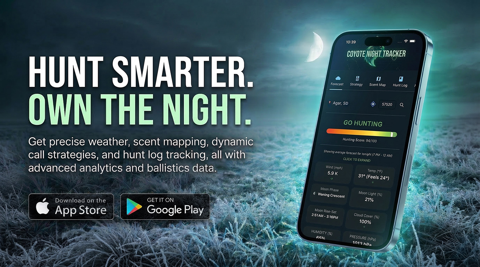Coyote Night Tracker App Preview